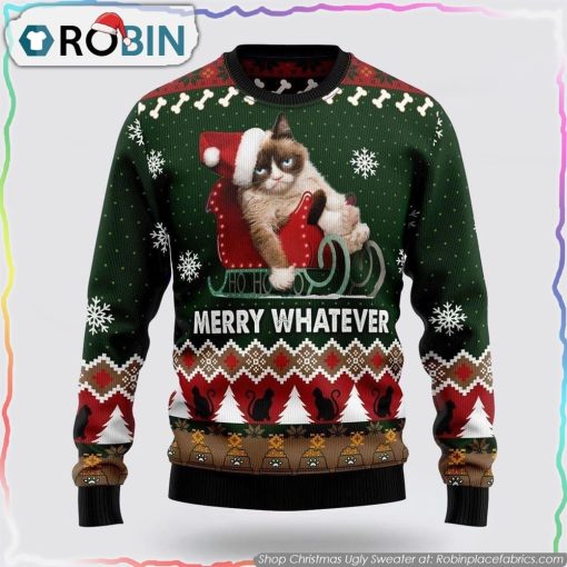 Grumpy Cat Christmas Ugly Sweater Cat Lover Christmas Sweater
