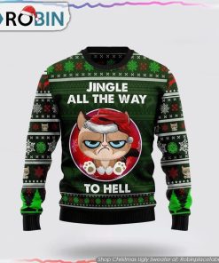 Grumpy Cat Jingle Funny Family Christmas Ugly Sweater Cat Lover Christmas Sweater