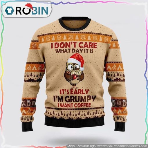 Grumpy Owl Ugly Christmas Sweater Gifts For Pet Lover