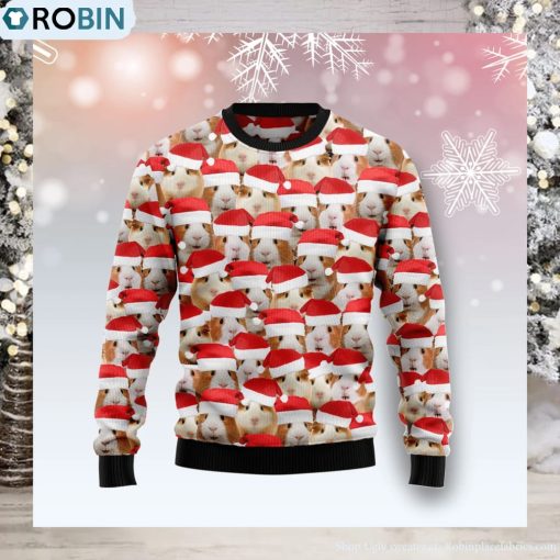 Guinea Pig Love Moon Xmas Ugly Christmas Sweater