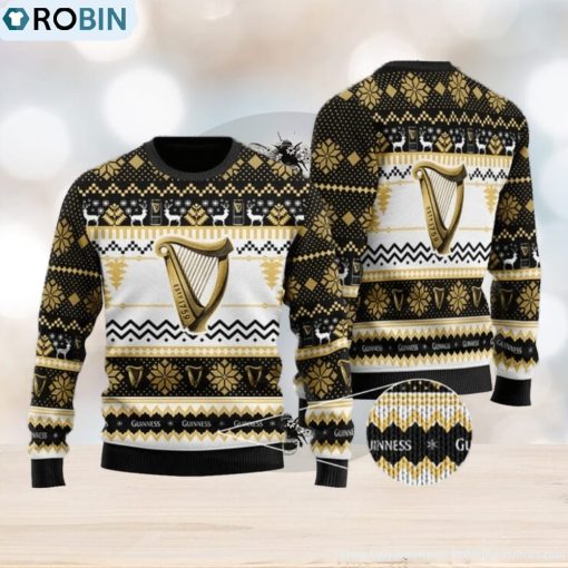 Guinness Beer Pattern Snowflake Ugly Christmas Sweater 3D Gift Idea Christmas