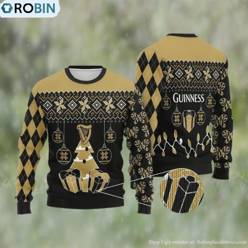 Guinness Beer Ugly Christmas Sweater, Gifts For Beer Lovers
