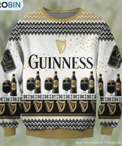 Guinness Black Beer Ugly Christmas Sweater, Gifts For Beer Lovers