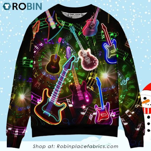 Guitar All You Need Is A Guitar Sweater Ugly Christmas Sweater