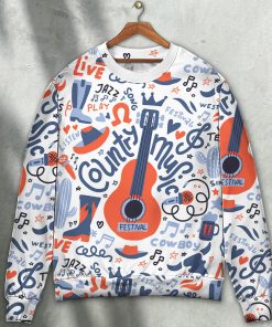 Guitar Country Music Festival Elements Ugly Christmas Sweater