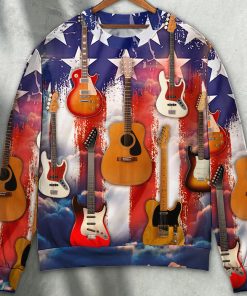 Guitar Independence Day Star America Christmas Ugly Sweater, Sweatshirt Guitar Independence Day Star America Christmas Ugly Sweater, Sweatshirt