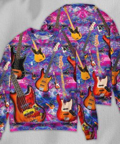 Guitar Life Love Purple Style Christmas Ugly Sweater, Sweatshirt