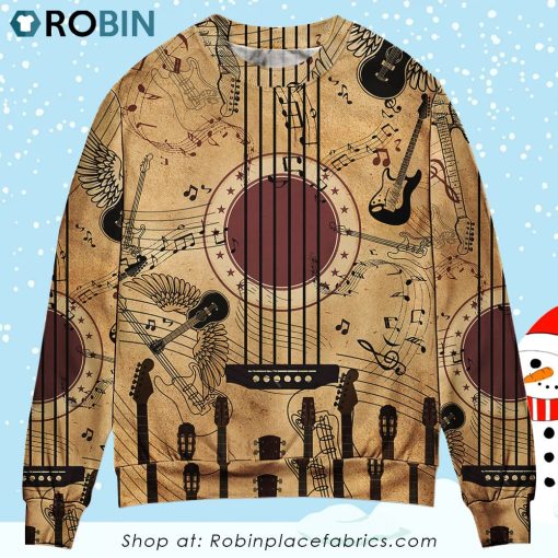 Guitar Music Amazing Guitar Vintage Ugly Christmas Sweater