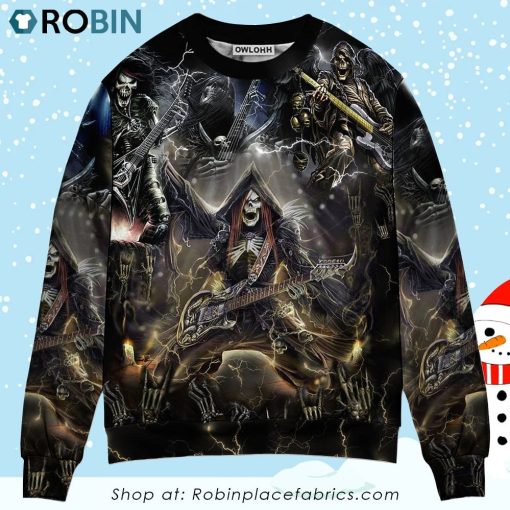 Guitar Music Get High With Music Sweater Christmas Ugly Sweater, Sweatshirt