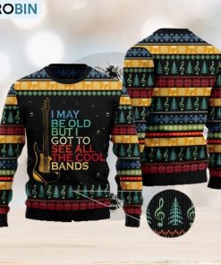 Guitar Old Vintage Christmas Gift Ugly Christmas Sweater Xmas Holiday