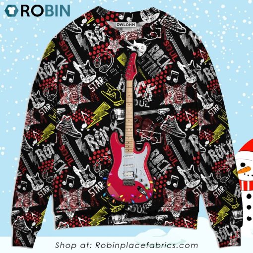 Guitar Rock Soul Merry Christmas Ugly Christmas Sweater