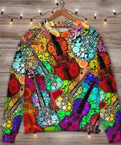 Guitar Scroll Bubble Colorful Ugly Christmas Sweater Guitar Scroll Bubble Colorful Ugly Christmas Sweater