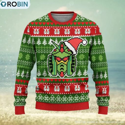 Gundam Anime Custom Xmas Women Mens Ugly Christmas 3D Knitted Sweater