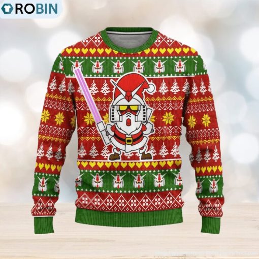 Gundam Anime Ugly Christmas Sweater Custom Santa Xmas Gift