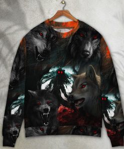 Halloween Black Wolf In The Dark Ugly Christmas Sweater