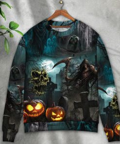 Halloween Ghost In The Dark Pumpkin Scary 3D Printed Christmas Ugly Sweater