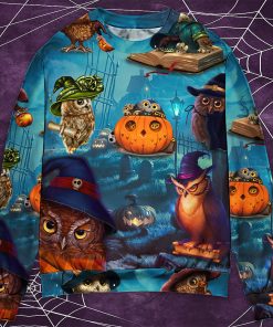 Halloween Owl Witch Sky Night Ugly Christmas Sweater