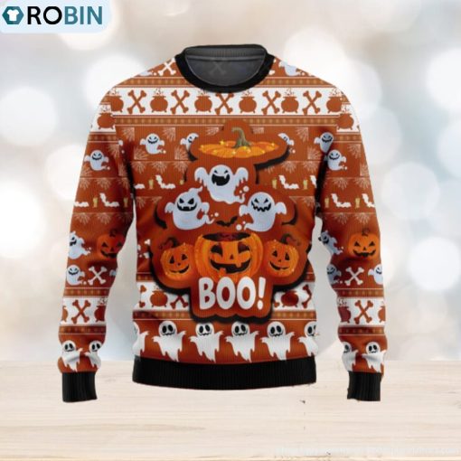 Halloween Party Funny Ghosh Boo Pumpkin Halloween Ugly Christmas Sweater Christmas Gift