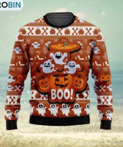 Halloween Party Funny Ghosh Boo Pumpkin Halloween Ugly Christmas Sweater Christmas Gift