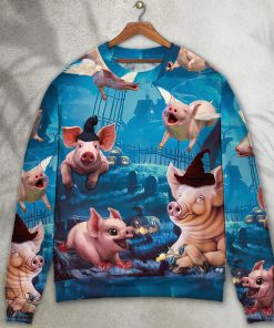 Halloween Pig Fly Pumpkin Scary 3D Printed Christmas Ugly Sweater Halloween Pig Fly Pumpkin Scary 3D Printed Christmas Ugly Sweater
