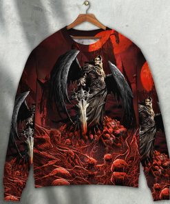 Halloween Skull Dark Blood Night Scary Style Christmas Ugly Sweater, Sweatshirt