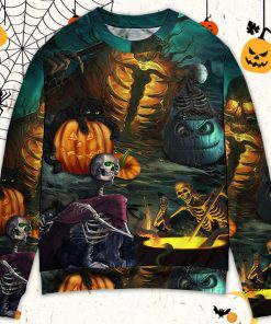 Halloween Skull Dark Scary Christmas Ugly Sweater, Sweatshirt Halloween Skull Dark Scary Christmas Ugly Sweater, Sweatshirt