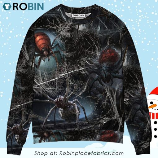 Halloween Spider Dark Scary 3D Printed Christmas Ugly Sweater