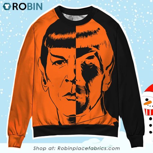 Halloween Star Trek Spock Two-Faced Sweater Owl Ohh