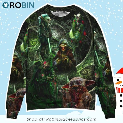 Halloween Starwars Yoda Creepy Sweater
