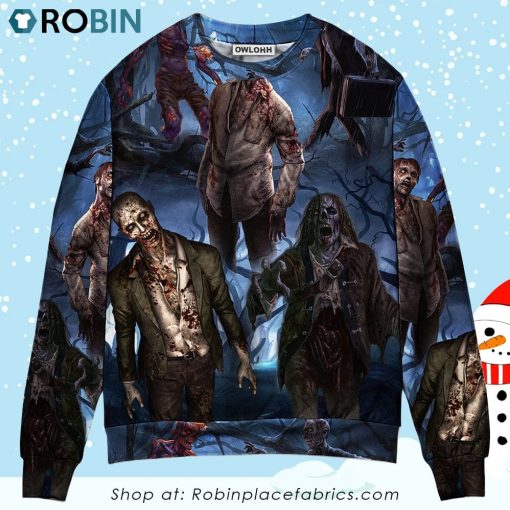 Halloween Zombie Blood Dark Scary Ugly Christmas Sweater