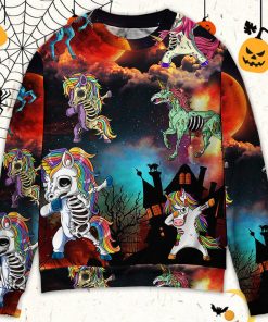Halloween Zombie Unicorn Dabbing Ugly Christmas Sweater