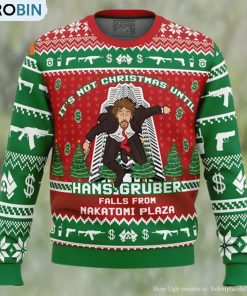 Hans Gruber Fall Nakatomi Plaza Die Hard Ugly Christmas Sweater
