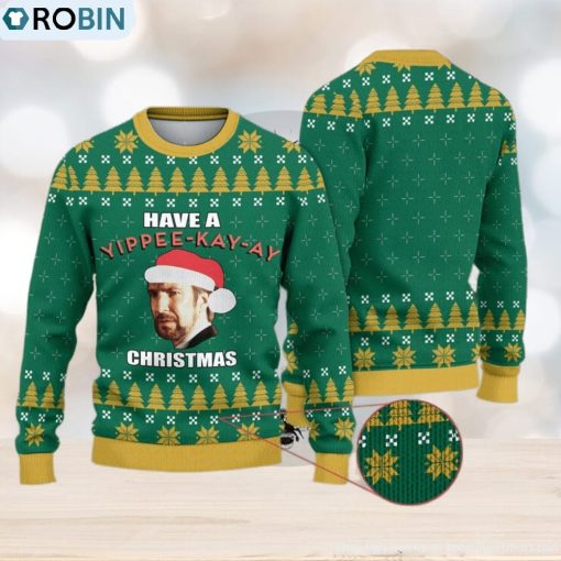Hans Gruber Have A Yippee Kay Ay Christmas Christmas Ugly Sweater Die Hard Christmas Sweater