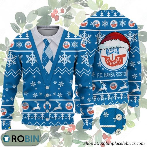 Hansa Rostock Bundesliga Team Ugly Christmas Sweater