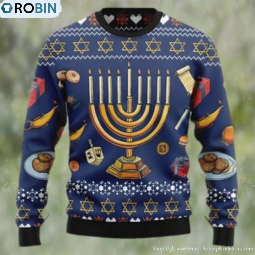 Hanukkah Sweater, Jewish Hanukkah Ugly Xmas Sweater 3D Unique Gifts For Christmas