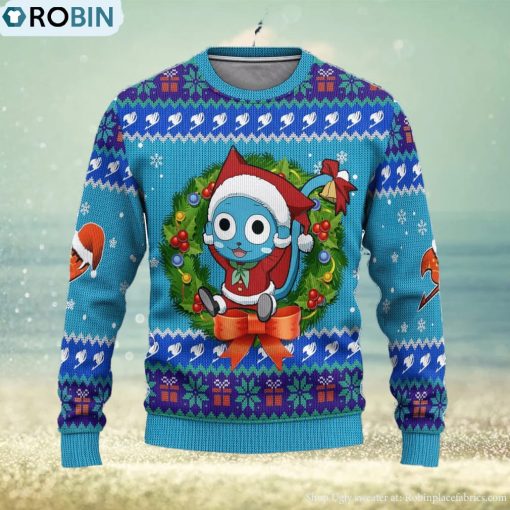 Happy Anime Custom Fairy Tail Xmas Women Mens Ugly Christmas 3D Knitted Sweater