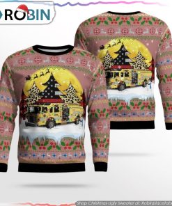 Hayfield Fire Department 3D Ugly Christmas Sweater Christmas Gifts For Firefighters