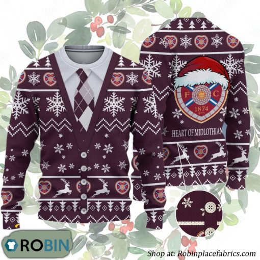 Heart of Midlothian FC Scottish Professional Football League Ugly Christmas Sweater