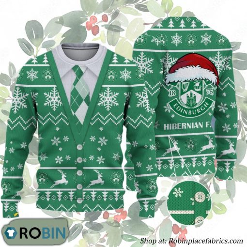 Hibernian FC Scottish Professional Football League Ugly Christmas Sweater