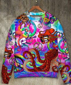 Hippie Funny Octopus Colorful Happy Tie Dye Art Style Ugly Christmas Sweater