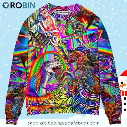 Hippie Horse Run For You Ugly Christmas Sweater