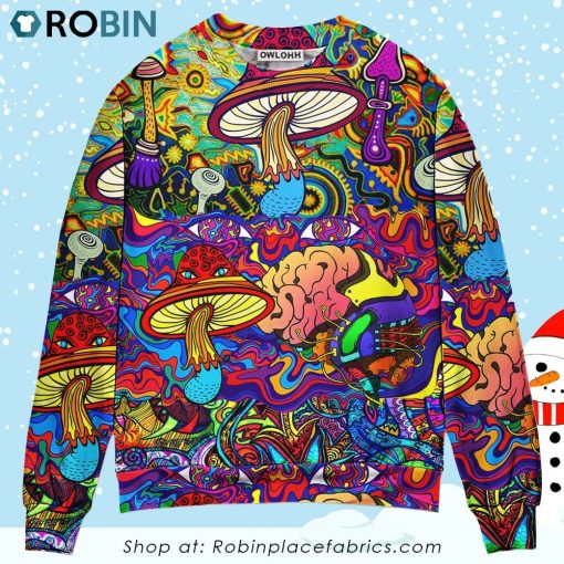 Hippie Mushroom Colorful Lover Ugly Christmas Sweater