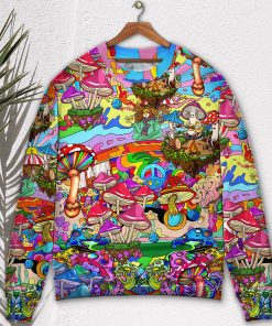 Hippie Mushroom Hallucinogenic Psychedelic Christmas Ugly Sweater, Sweatshirt