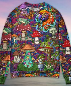 Hippie Mushroom Peace Lover Ugly Christmas Sweater