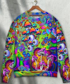 Hippie Mushroom Stay Trippy Little Hippie Colorful Christmas Ugly Sweater, Sweatshirt