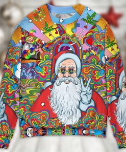Hippie Santa Claus Color Christmas Ugly Sweater, Sweatshirt