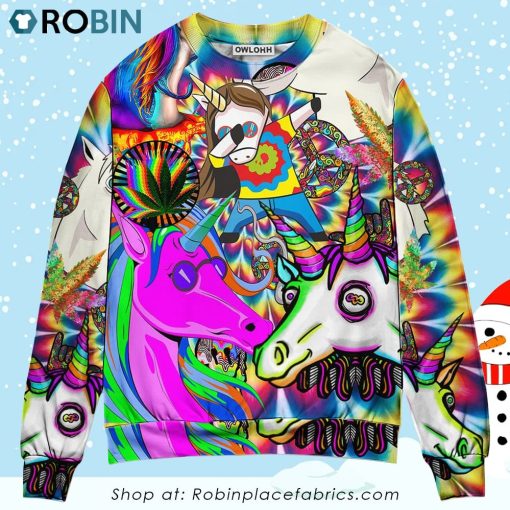 Hippie Unicorn Dream For Wonderland 3D Printed Christmas Ugly Sweater