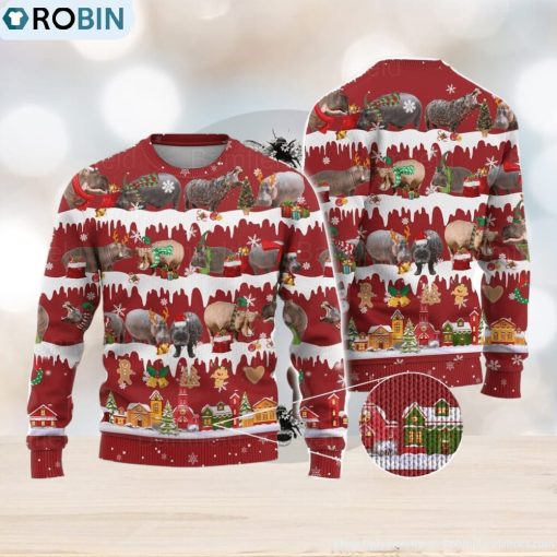 Hippo Ugly Christmas Sweater Men And Women Christmas Gift Sweater