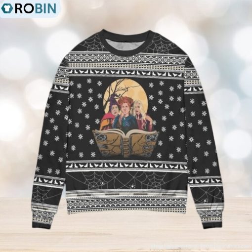 Hocus Pocus Spider Web Snowflake Ugly Christmas Sweater