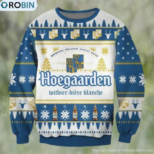 Hoegaarden Beer Ugly Christmas Sweater, Gifts For Beer Lovers